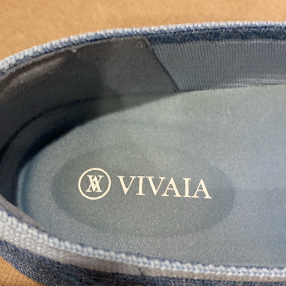 VIVAIA Margot Square-Toe V-Cut Knitted Flats Denim Blue Size 40 great used - Picture 6 of 12